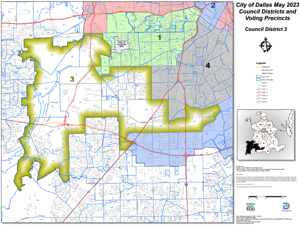 City of Dallas, City Council District 3 Map.